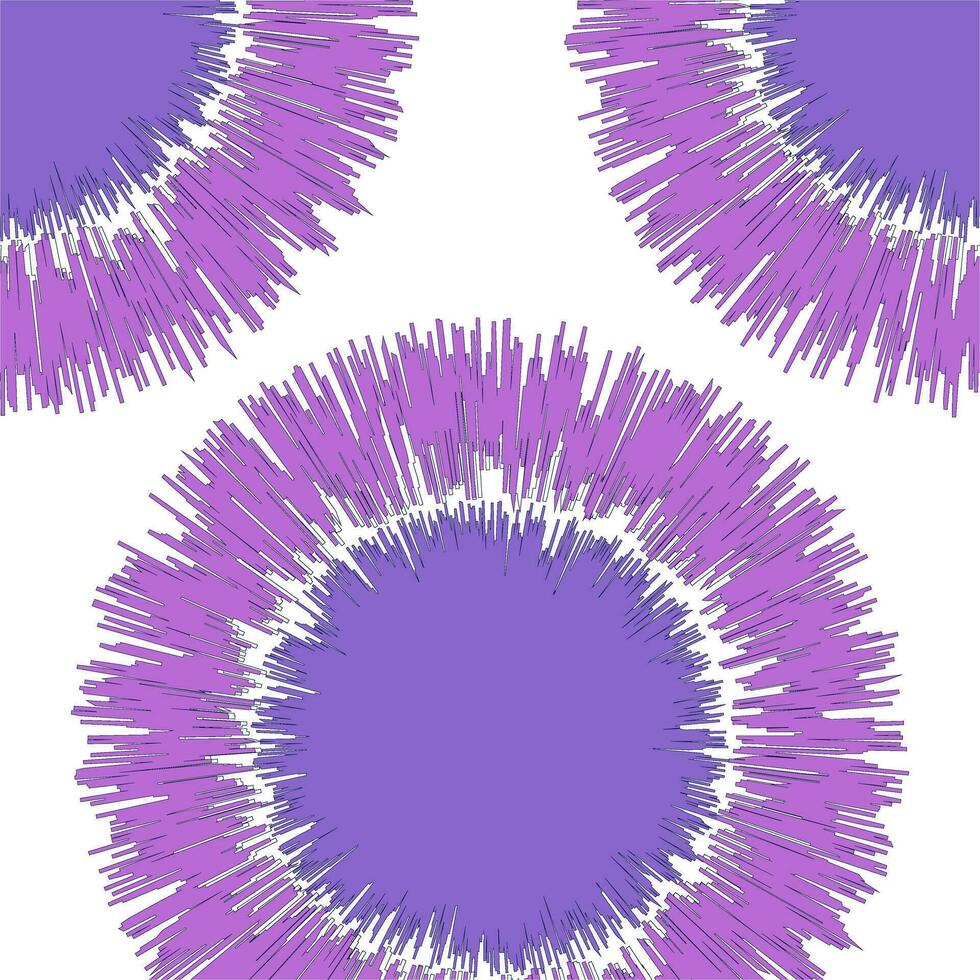 een naadloos patroon van Purper cirkels van verschillend maten vergelijkbaar naar bloemen. contouren in de het formulier van zigzaggen van lijnen. afdrukken voor textiel of linnen. vector