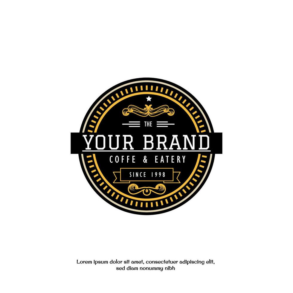 wijnoogst logo mooi zo voor koffie winkel logo ontwerp vector