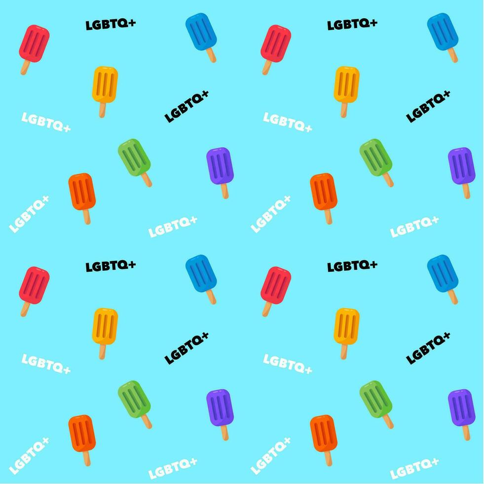 ijs room lgbtq kleuren naadloos patroon. trots concept vector