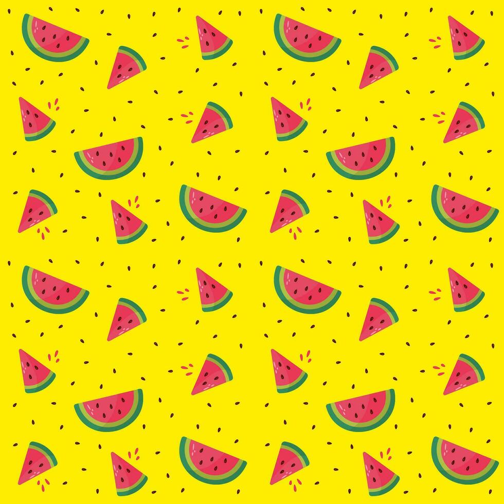 naadloos patroon met watermeloen en zaden vector