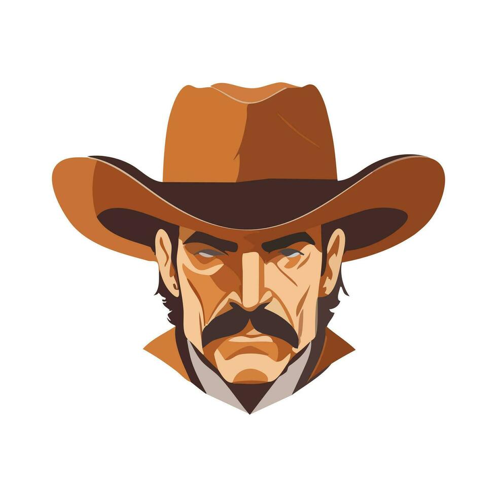 portret van een cowboy vector illustratie