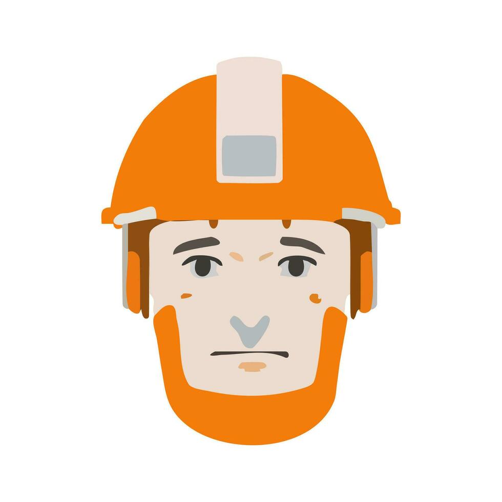 portret van een Mens vervelend industrieel helm of bouw helm vector illustratie