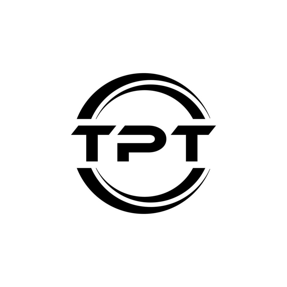 tpt brief logo ontwerp in illustratie. vector logo, schoonschrift ontwerpen voor logo, poster, uitnodiging, enz.