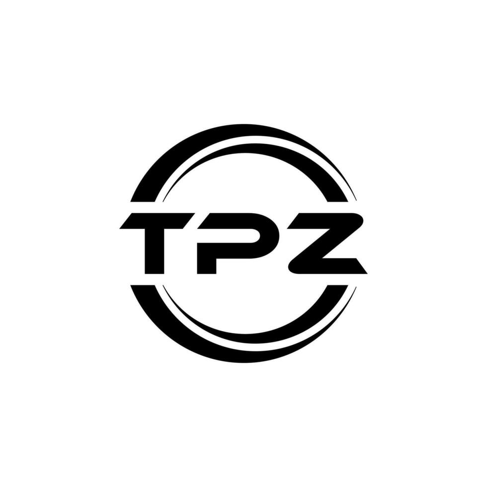 tpz brief logo ontwerp in illustratie. vector logo, schoonschrift ontwerpen voor logo, poster, uitnodiging, enz.