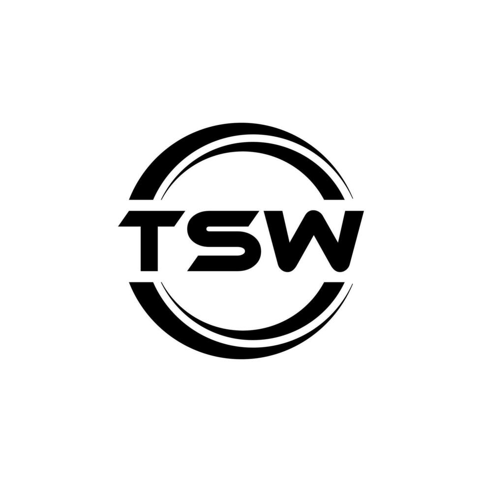 tsw brief logo ontwerp in illustratie. vector logo, schoonschrift ontwerpen voor logo, poster, uitnodiging, enz.