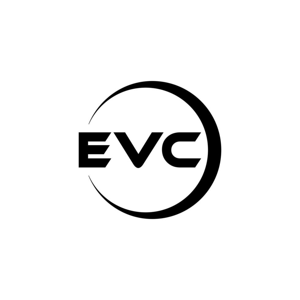 evc brief logo ontwerp in illustratie. vector logo, schoonschrift ontwerpen voor logo, poster, uitnodiging, enz.