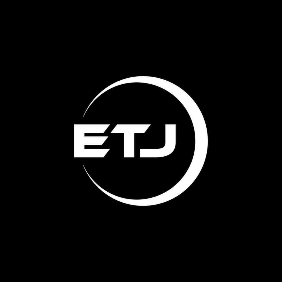 etj brief logo ontwerp in illustratie. vector logo, schoonschrift ontwerpen voor logo, poster, uitnodiging, enz.