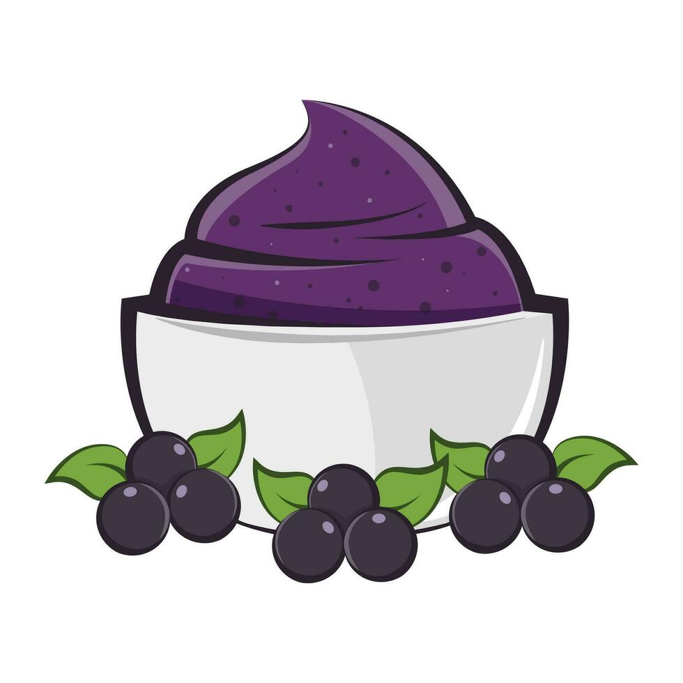 kom acai. clip art illustratie vector geïsoleerd