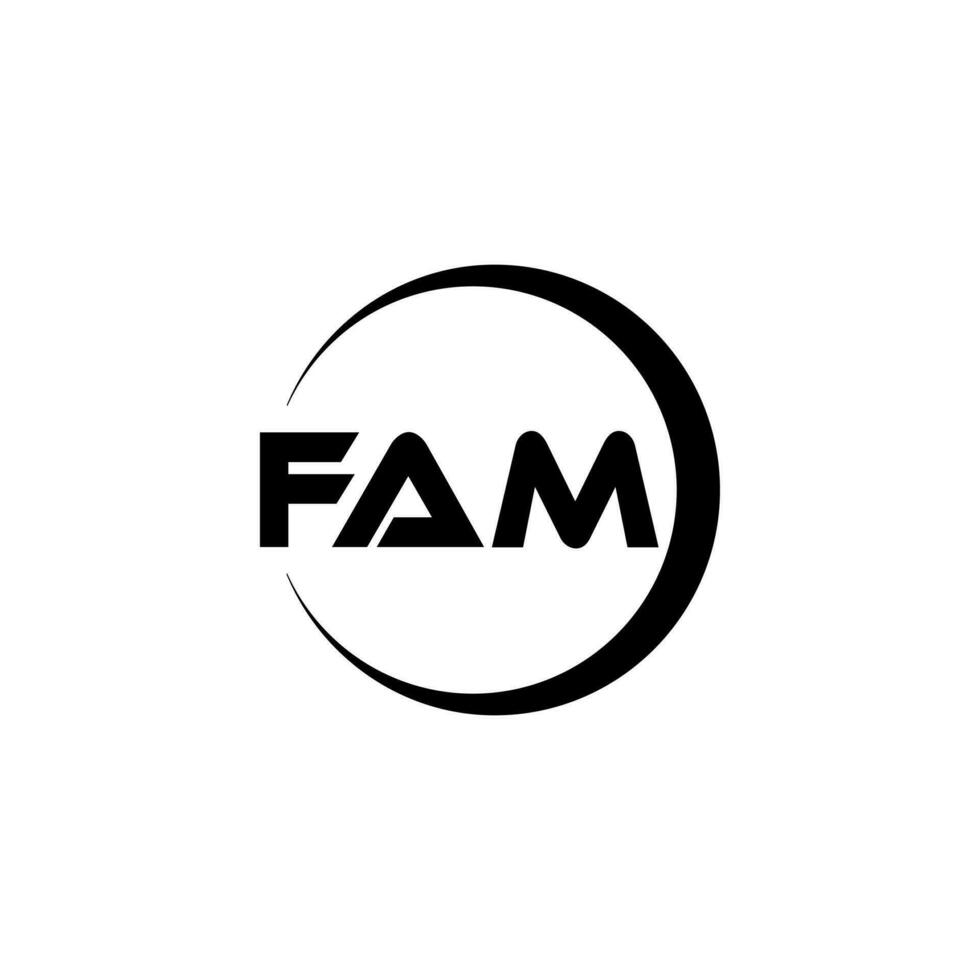 fam brief logo ontwerp in illustratie. vector logo, schoonschrift ontwerpen voor logo, poster, uitnodiging, enz.