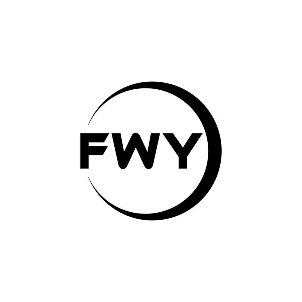 fwy brief logo ontwerp in illustratie. vector logo, schoonschrift ontwerpen voor logo, poster, uitnodiging, enz.