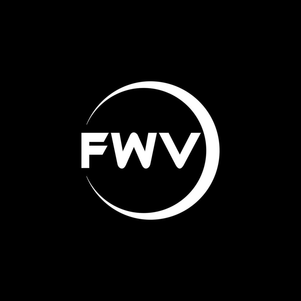 fwv brief logo ontwerp in illustratie. vector logo, schoonschrift ontwerpen voor logo, poster, uitnodiging, enz.