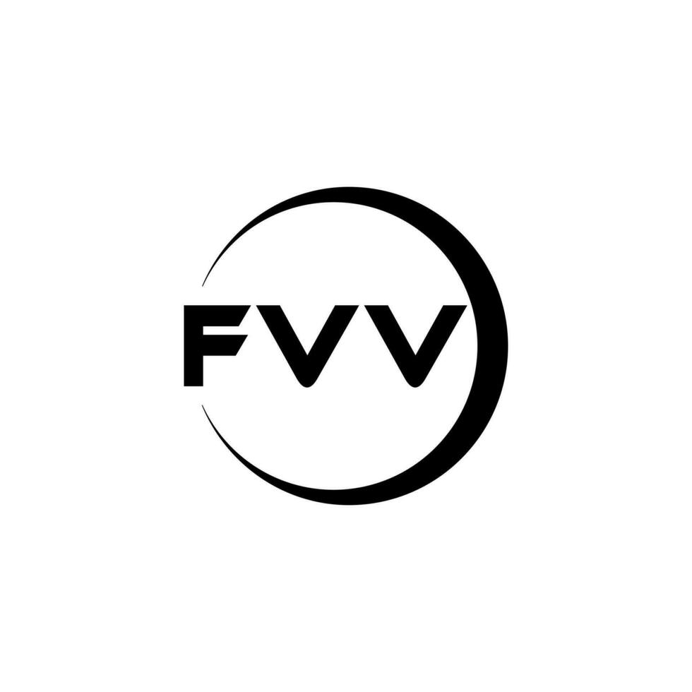 fvv brief logo ontwerp in illustratie. vector logo, schoonschrift ontwerpen voor logo, poster, uitnodiging, enz.