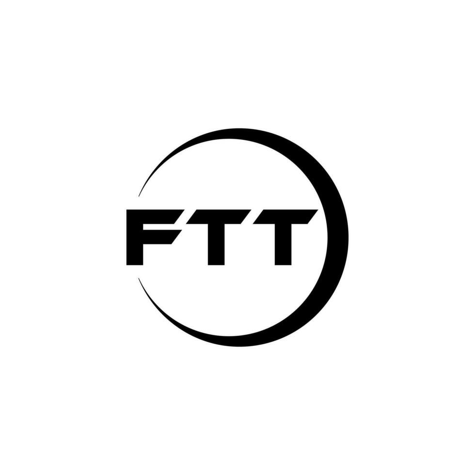 ftt brief logo ontwerp in illustratie. vector logo, schoonschrift ontwerpen voor logo, poster, uitnodiging, enz.