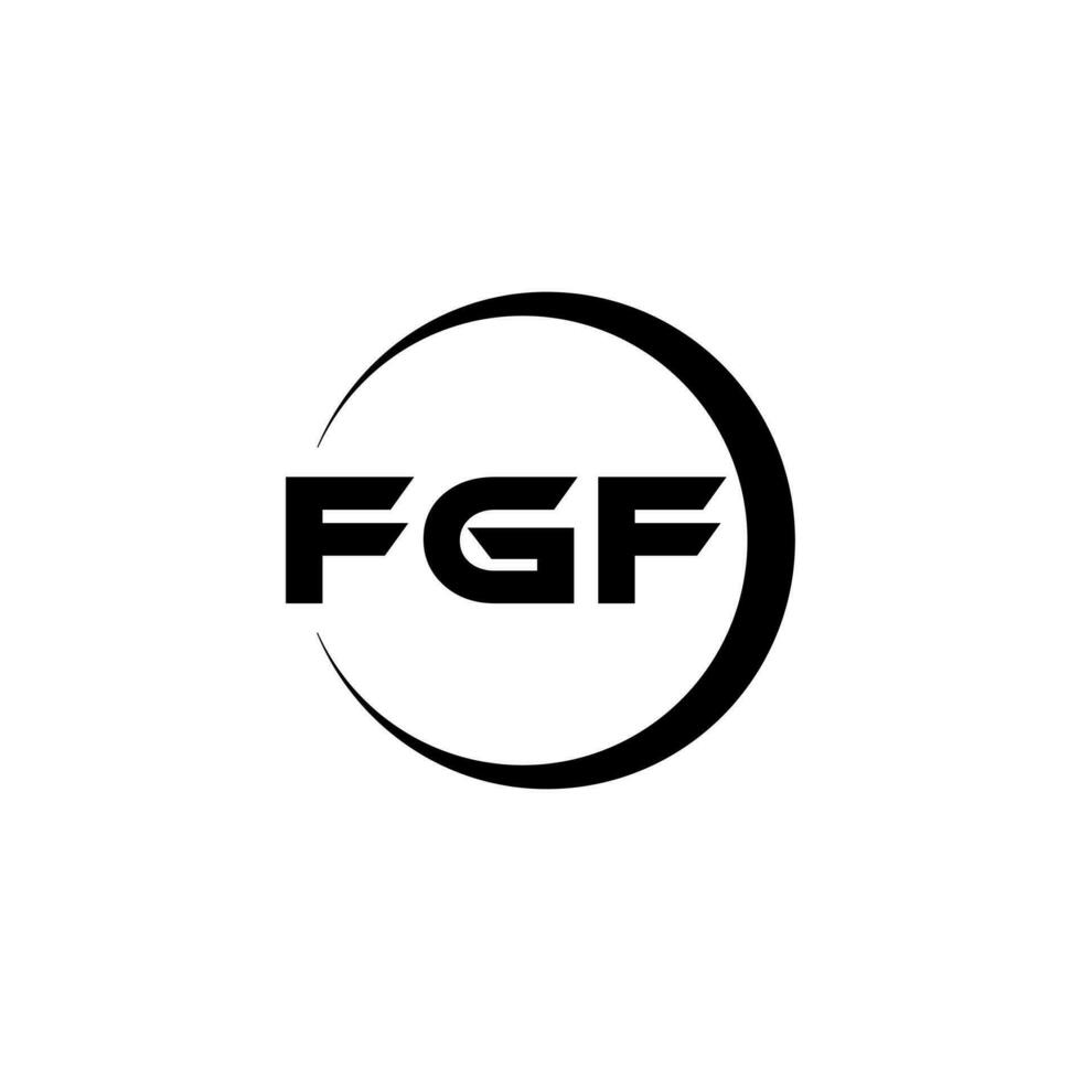 fgf brief logo ontwerp in illustratie. vector logo, schoonschrift ontwerpen voor logo, poster, uitnodiging, enz.
