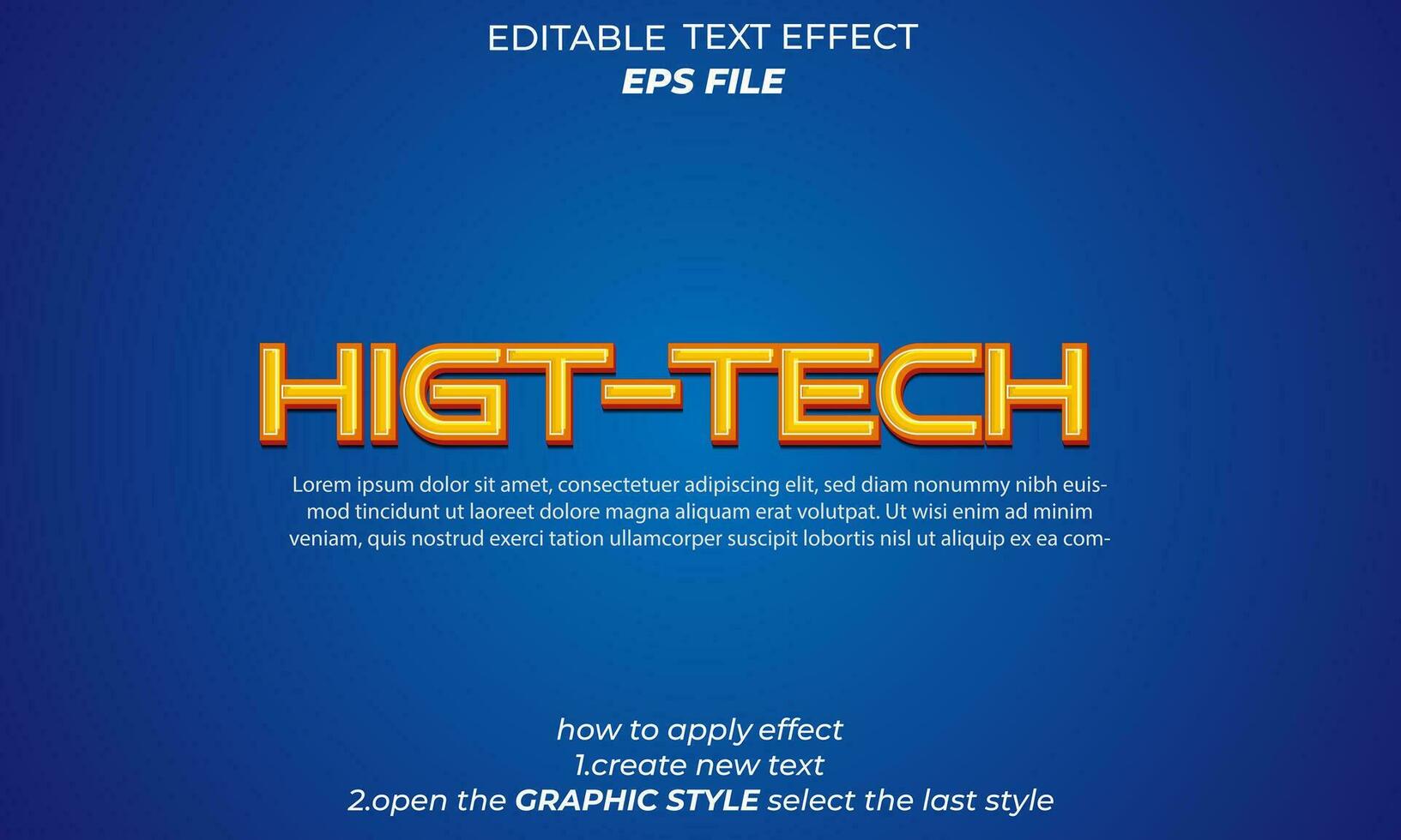 hoog tech tekst effect, typografie, 3d tekst vector