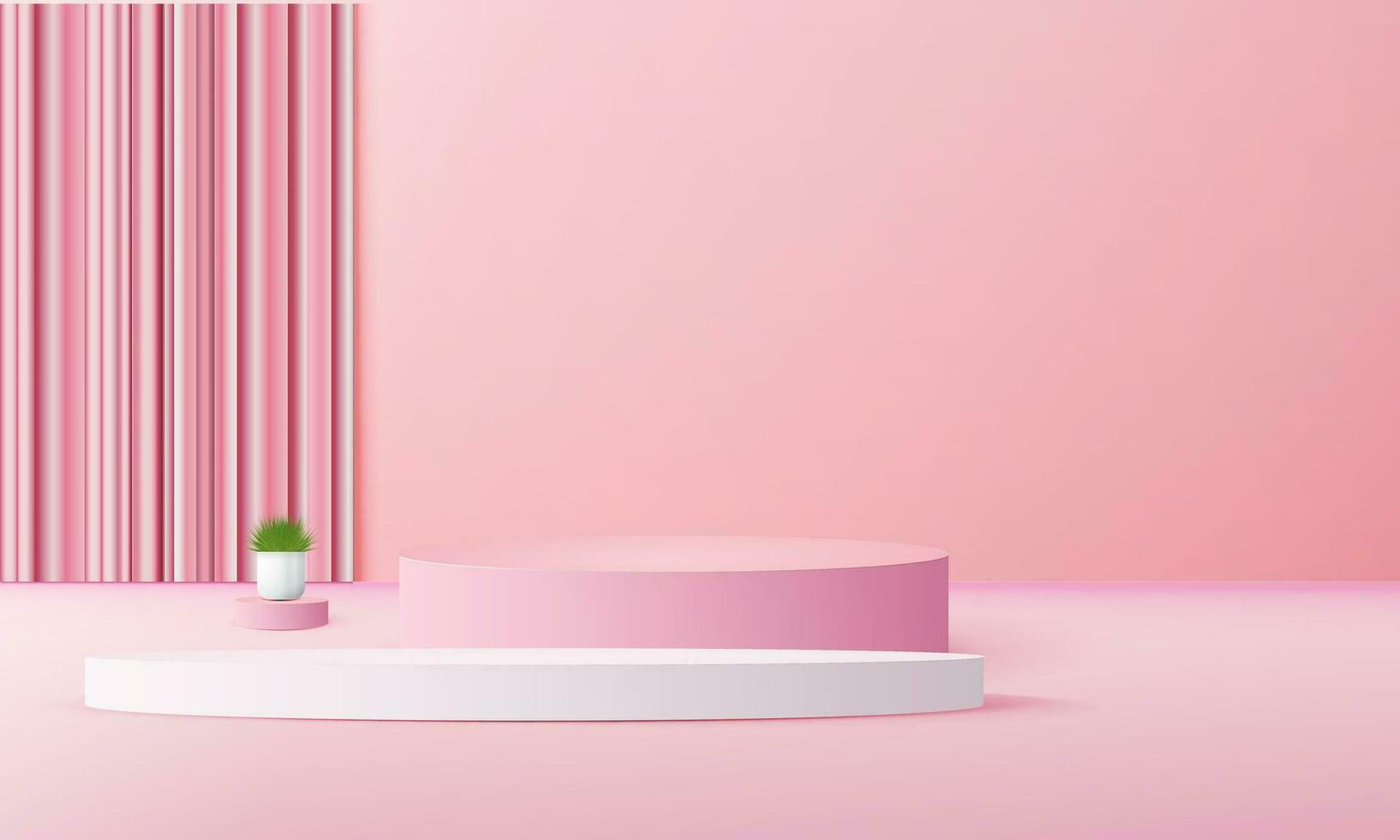 3d meetkundig roze podium met kopiëren ruimte Oppervlakte, voor Product Scherm, Product plaatsing, model. vector sjabloon