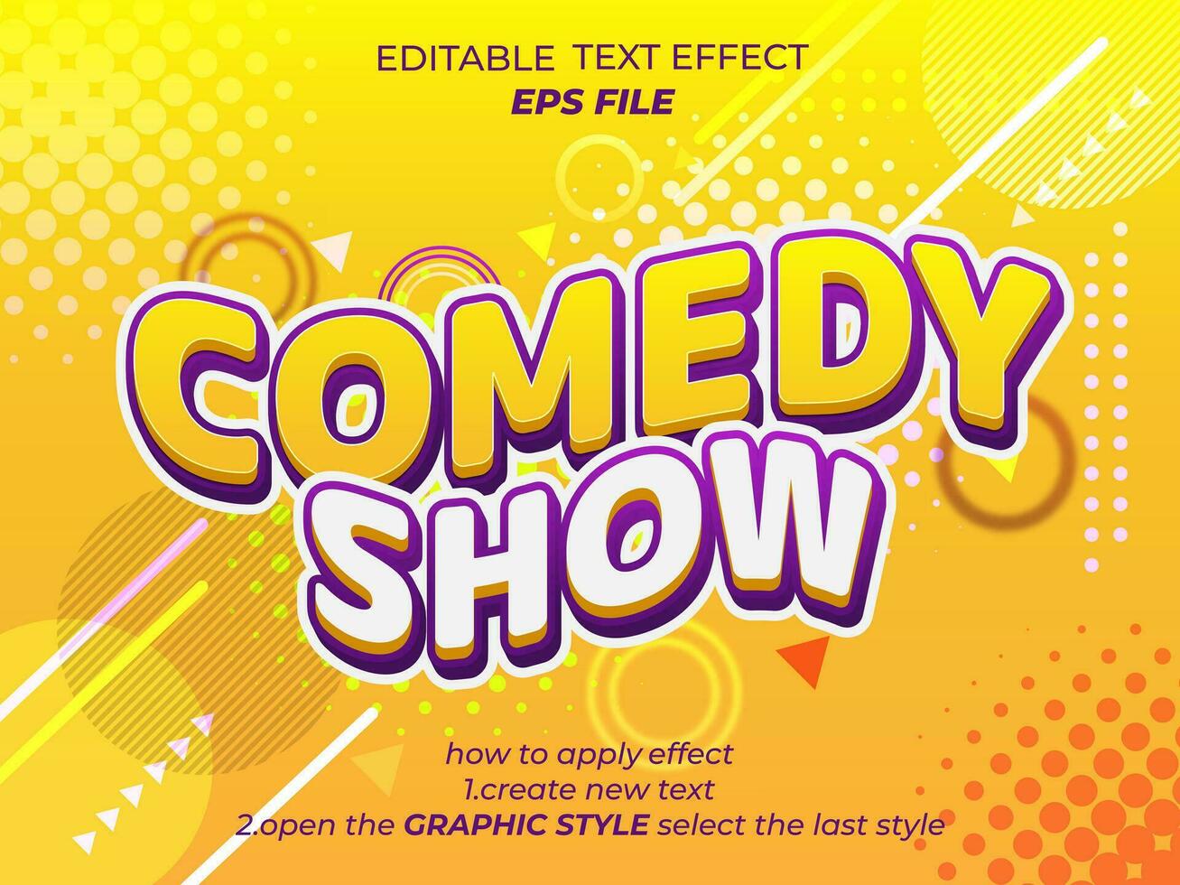 komedie tonen tekst effect, typografie, 3d tekst. vector sjabloon