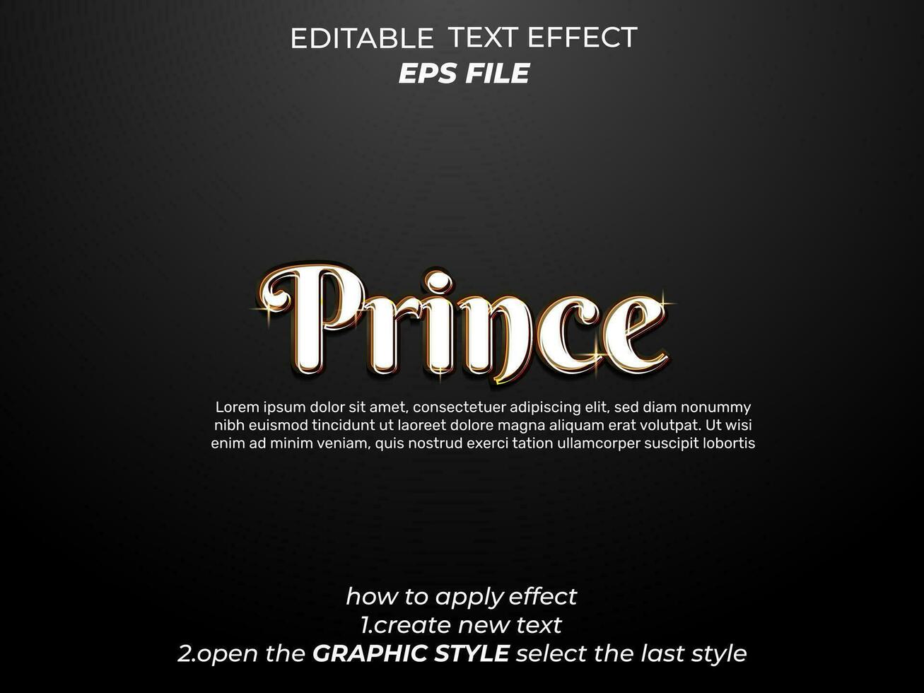 prins tekst effect, typografie, 3d tekst. vector