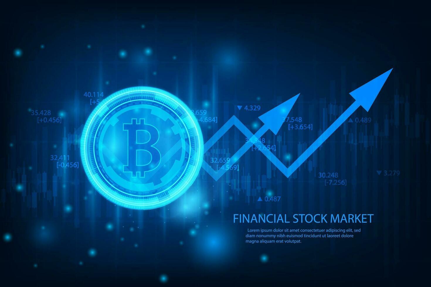 vector voorraad markt handel grap aandelenbeurs. cryto valuta tabel concept.