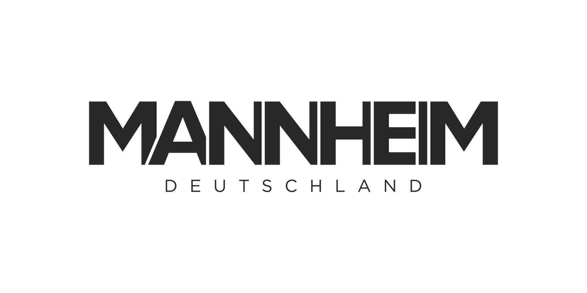 Mannheim duitsland, modern en creatief vector illustratie ontwerp met de stad van Duitsland voor reizen spandoeken, affiches, en ansichtkaarten.