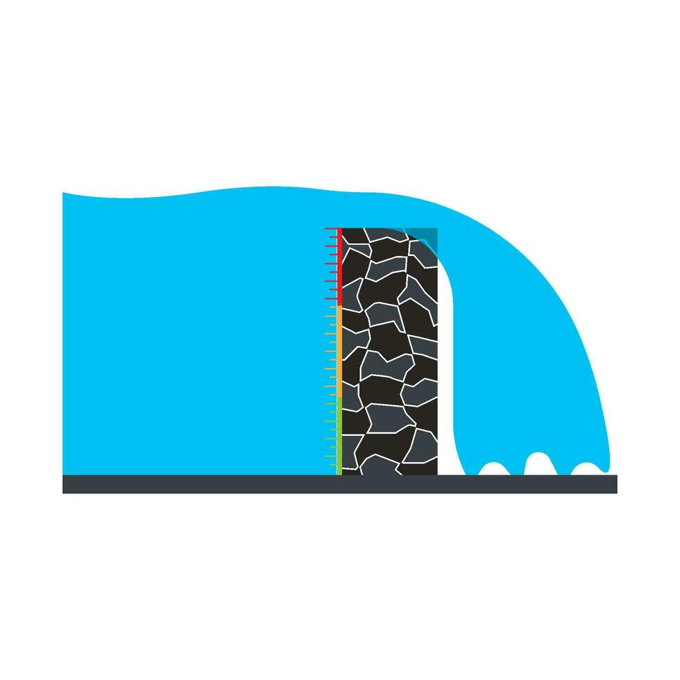 overlopend water dam icoon vector