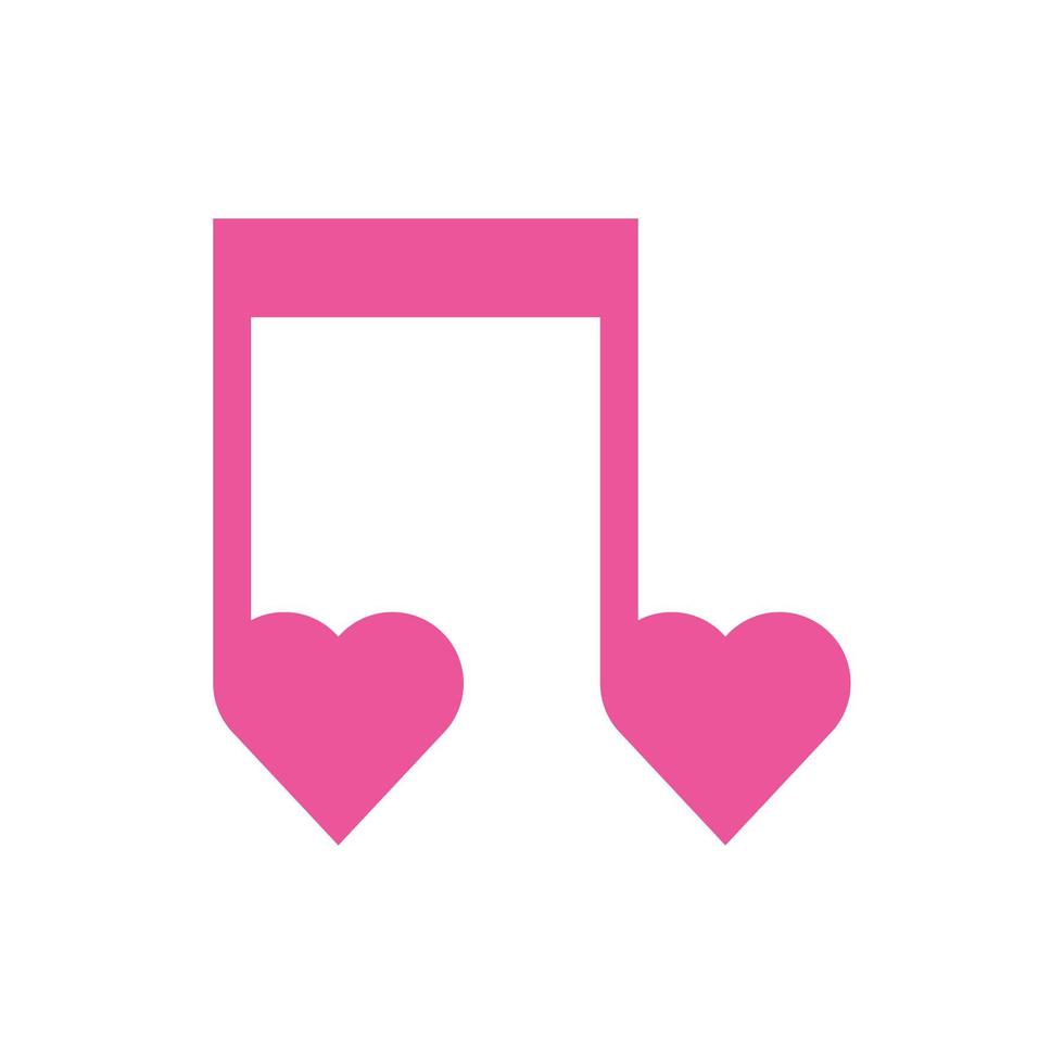happy Valentijnsdag muzieknoten met hartjes vector