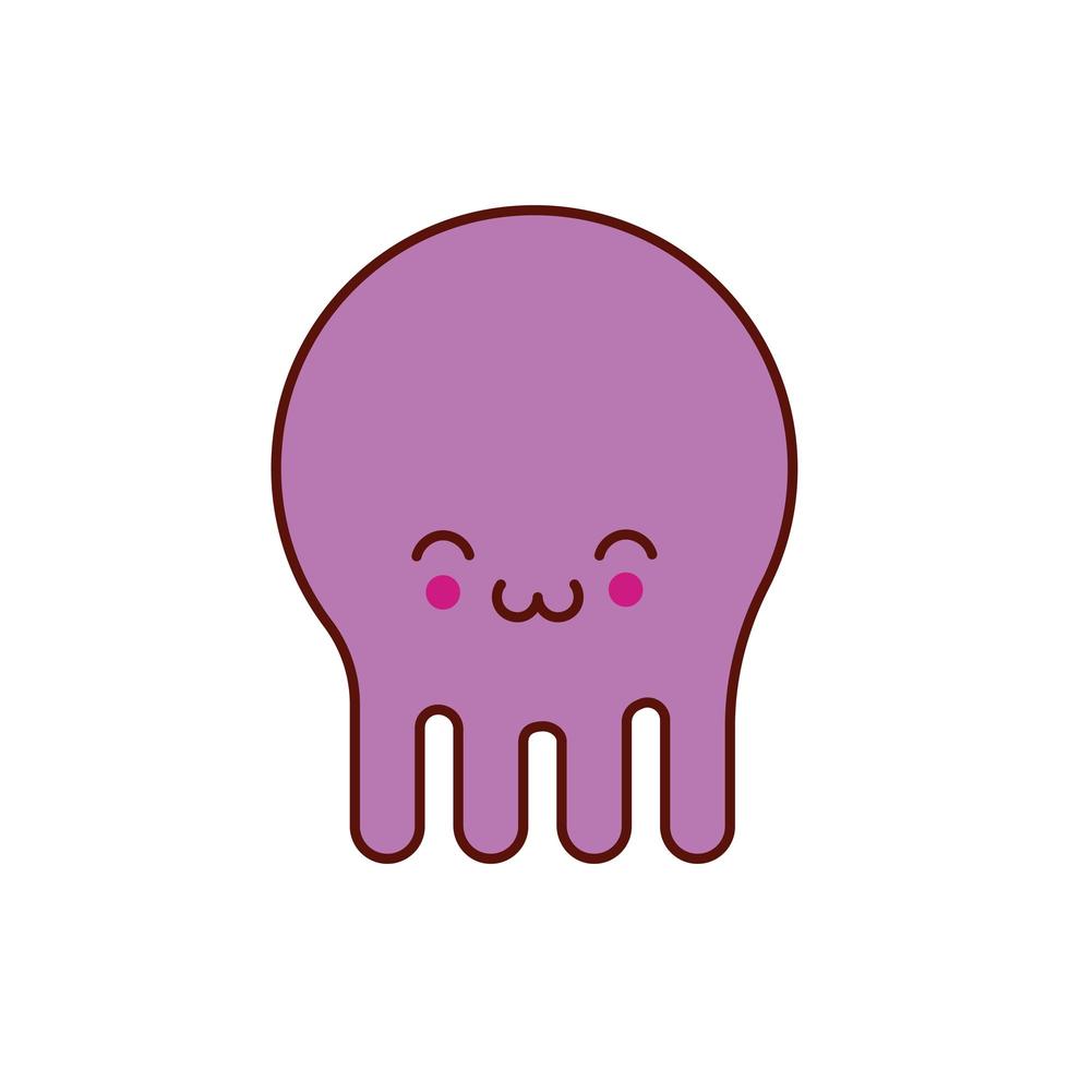 schattig octopus dier stripfiguur vector