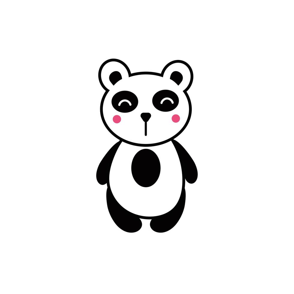 schattige beer panda dier stripfiguur vector