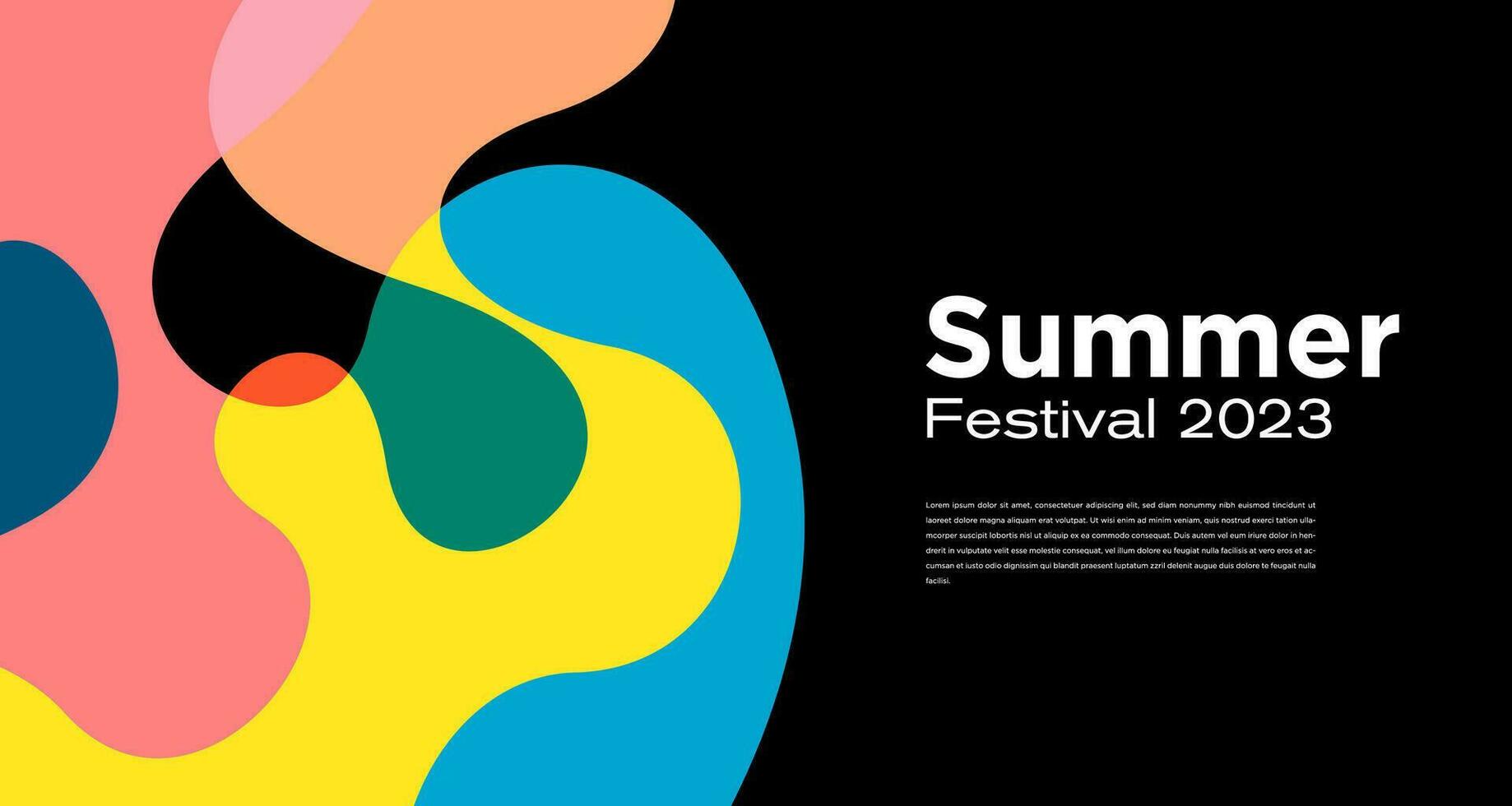 vector kleurrijk vloeistof abstract achtergrond voor zomer festival 2023