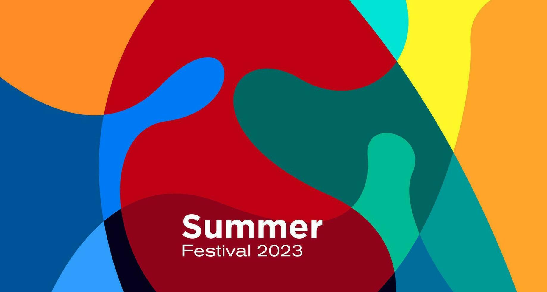 vector kleurrijk abstract vloeistof achtergrond voor zomer festival 2023