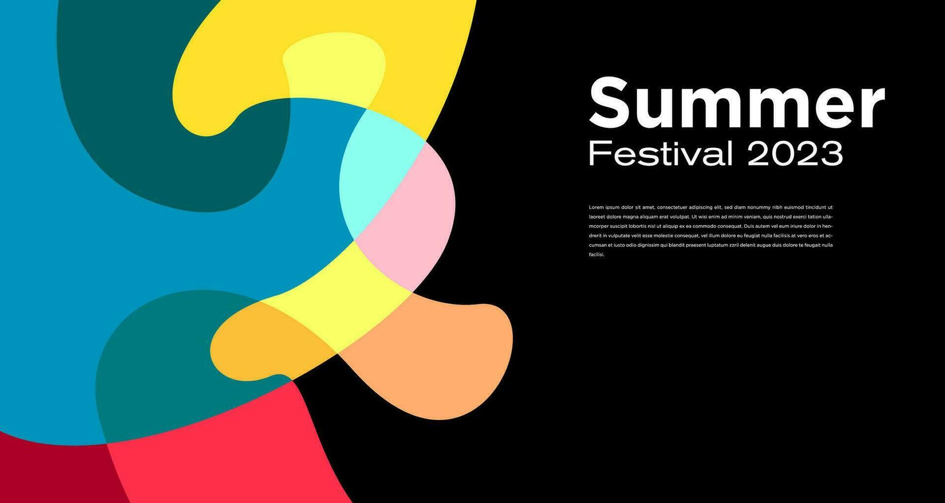 vector kleurrijk vloeistof abstract achtergrond voor zomer festival 2023