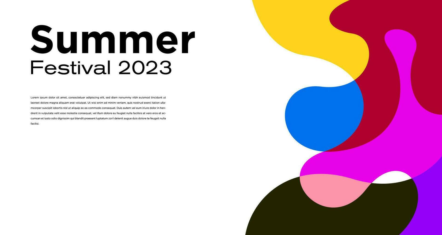 vector kleurrijk vloeistof abstract achtergrond voor zomer festival 2023