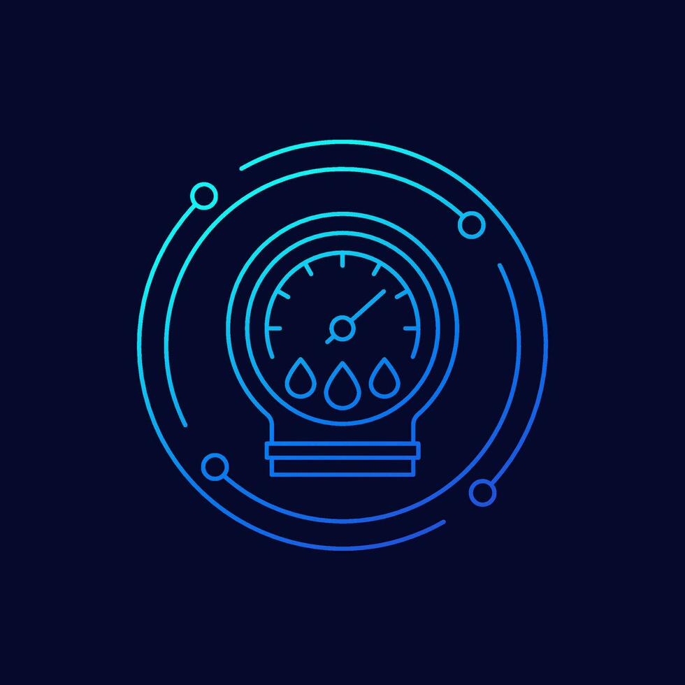 hygrometer icoon, vochtigheid meting lineair ontwerp vector