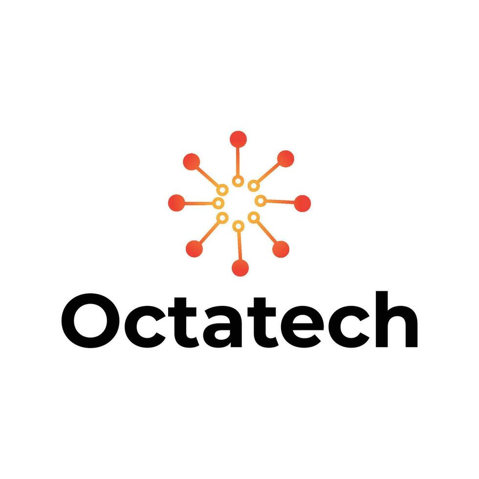 octatech minimaal logo ontwerp vector