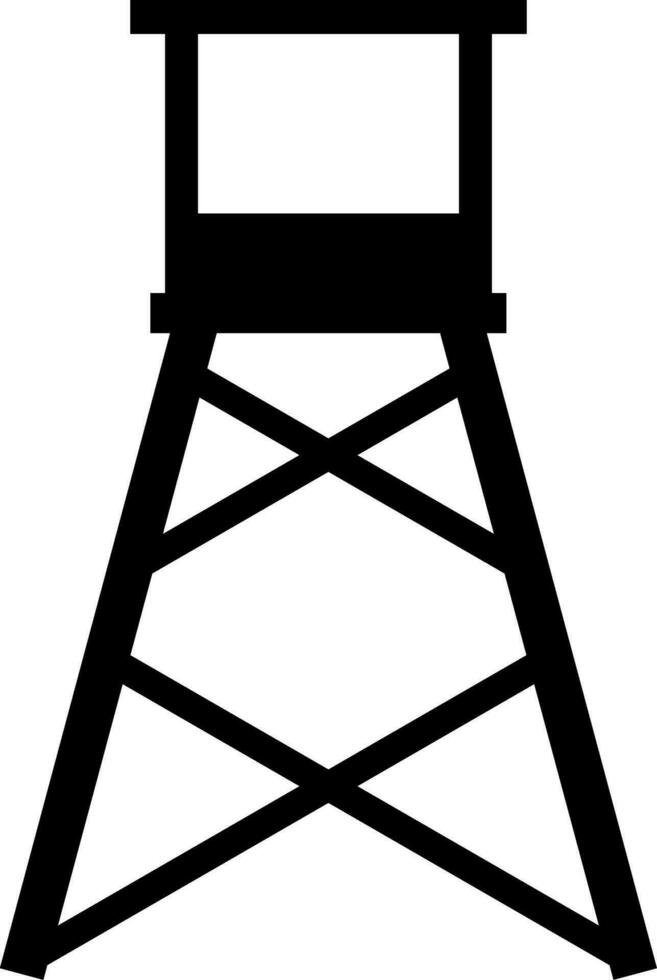 uitkijktoren icoon vector illustratie. bewaker toren silhouet voor icoon, symbool of teken. bewaker post symbool voor ontwerp over veiligheid, leger, veiligheid, gevangenis, gevangenis en patrouille