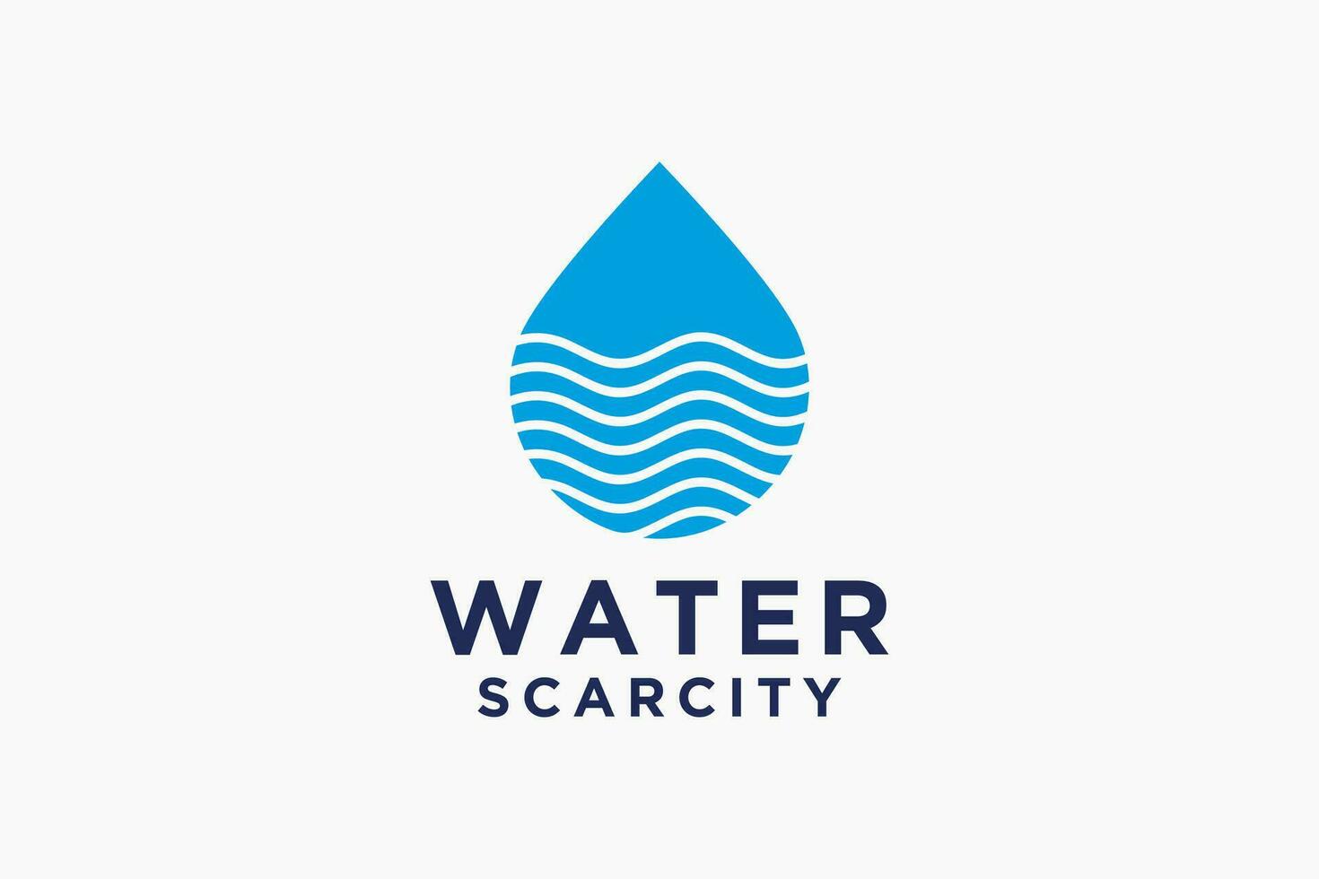 waterlogo. blauwe waterdruppel gekoppeld aan cirkel lijn rond geïsoleerd op een witte achtergrond. bruikbaar voor bedrijfs-, wetenschaps-, gezondheidszorg-, medische en natuurlogo's. platte vector logo-ontwerpsjabloon sjabloon.