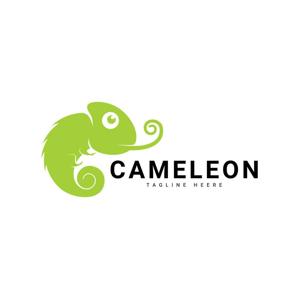 modieus en modern groen kameleon logo vector