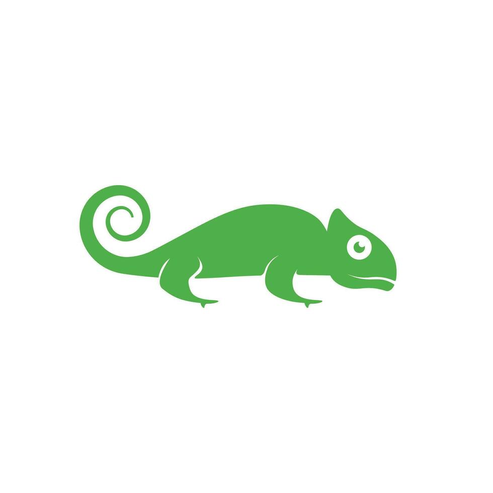 modieus en modern groen kameleon logo vector