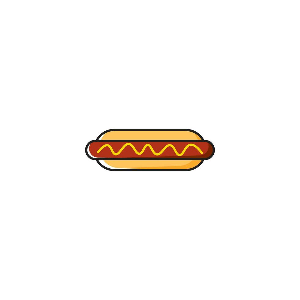 hotdog icoon, snel voedsel, vector