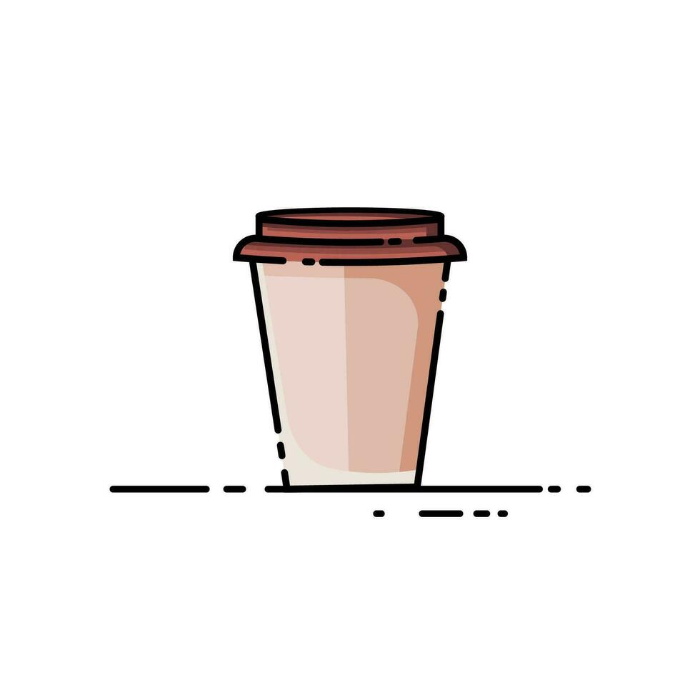 plastic koffie beker, koffie glas icoon, geschikt voor cafés, koffie plaatsen en anderen vector