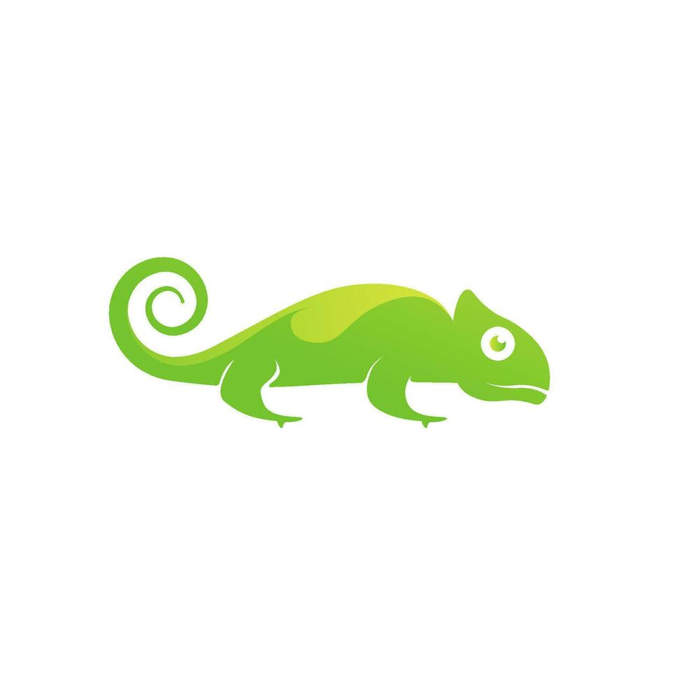 modieus en modern groen kameleon logo vector