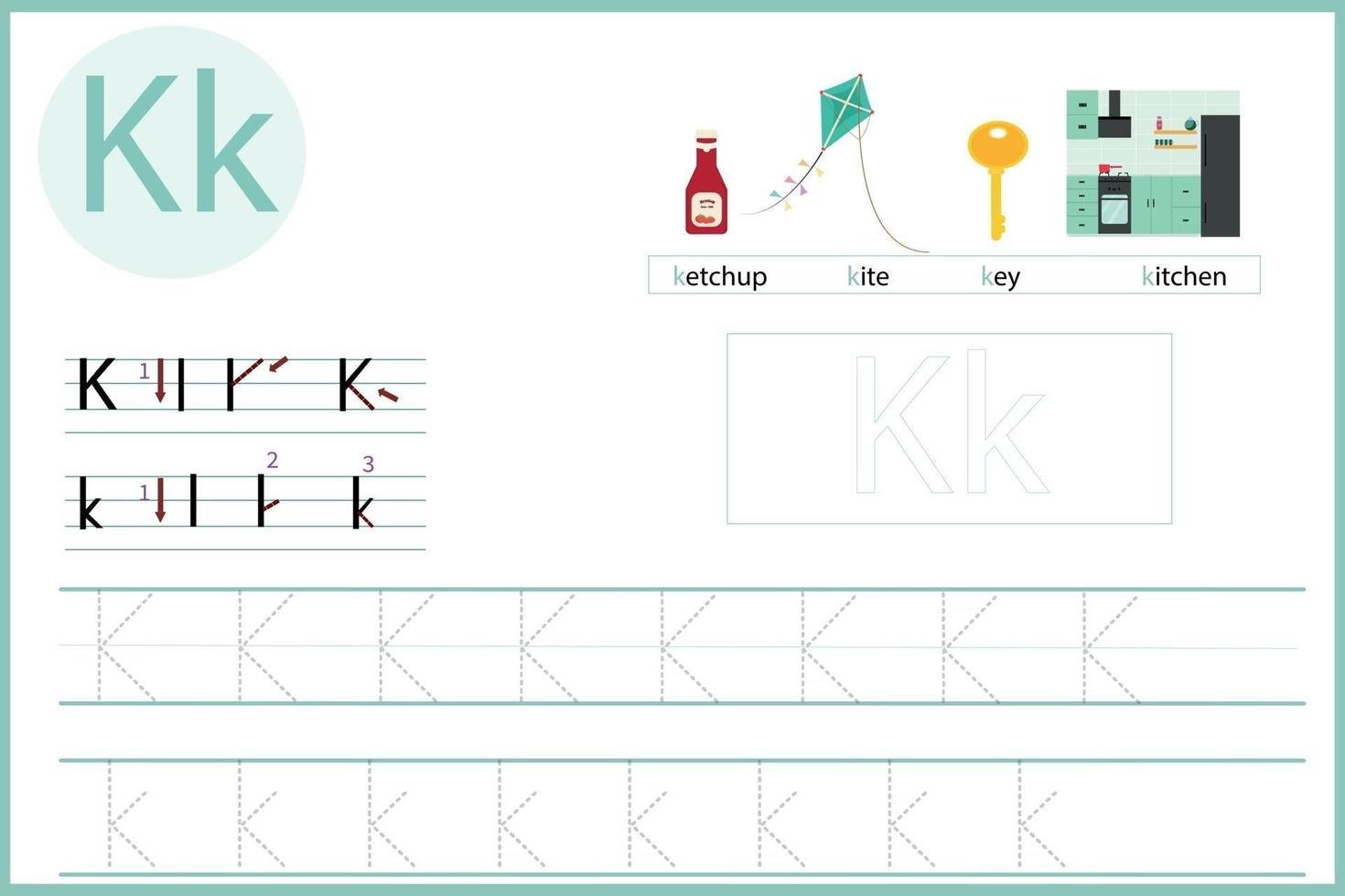 leer de letter k vector