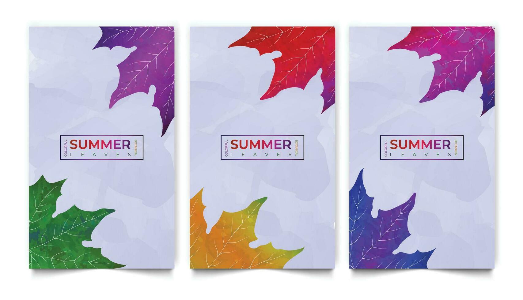 vector illustratie van helling stijl kleurrijk zomer bladeren boek Hoes kunst concept, zomer achtergrond en banier kunst ontwerp