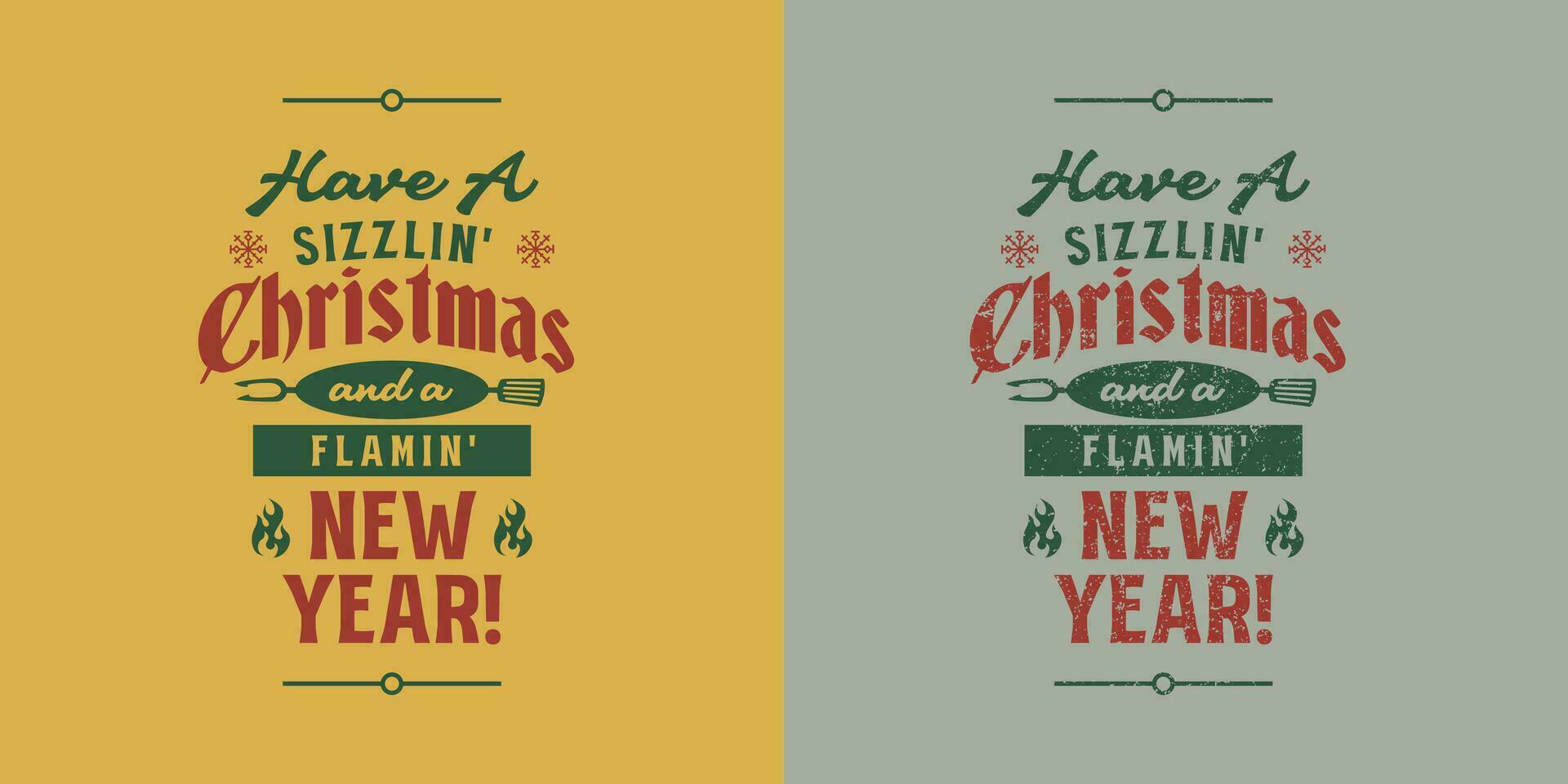 Kerstmis nieuw jaar retro wijnoogst hand- getrokken insigne t overhemd ontwerp vector