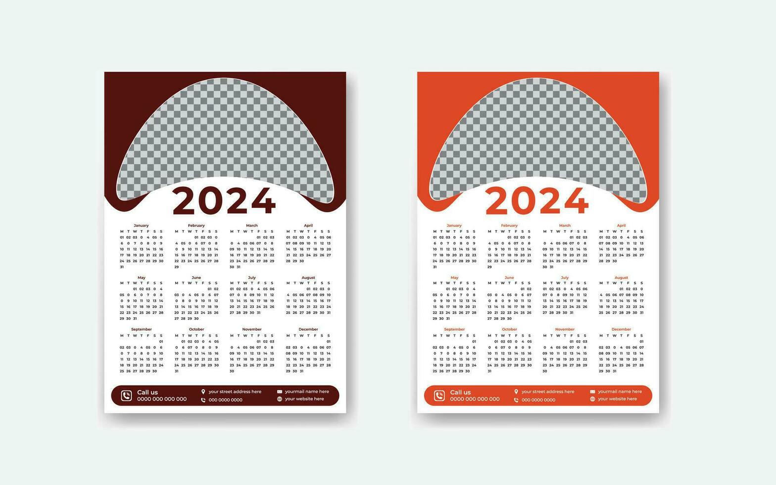 modern en uniek 2024 kalender ontwerp sjabloon vector