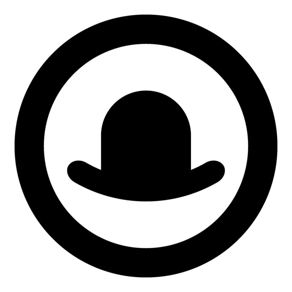 oud hoed wijnoogst bowler heer hoofddeksels mannetje elegant fedora homburg-hoed gierig rand hoge hoed icoon in cirkel ronde zwart kleur vector illustratie beeld solide schets stijl
