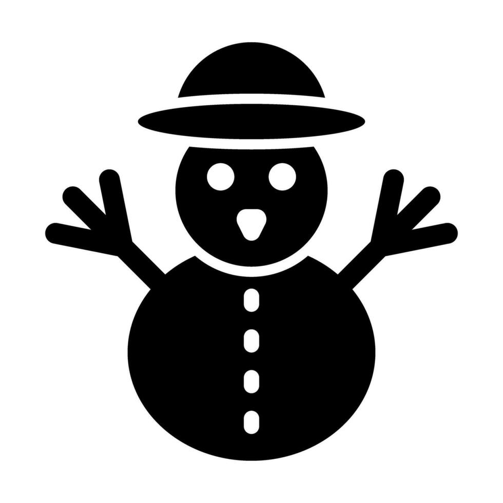 sneeuwman vector glyph icoon voor persoonlijk en reclame gebruiken.