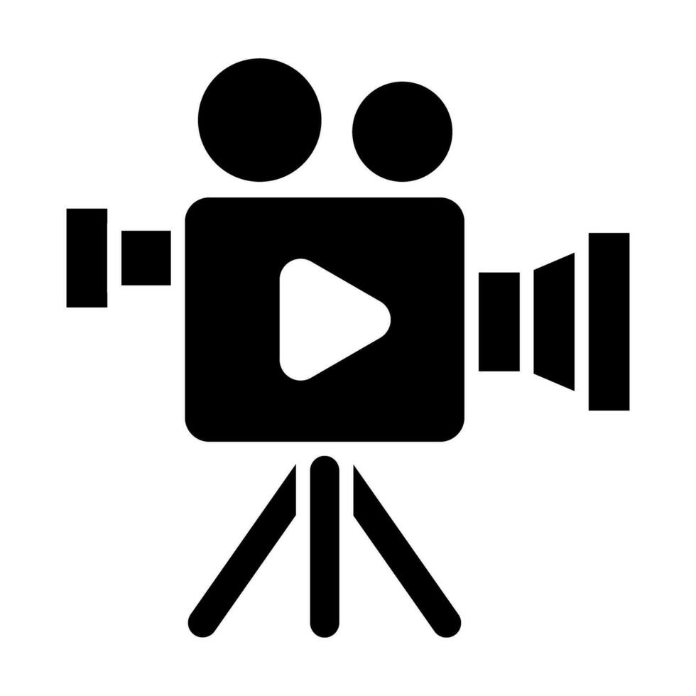 film camera vector glyph icoon ontwerp