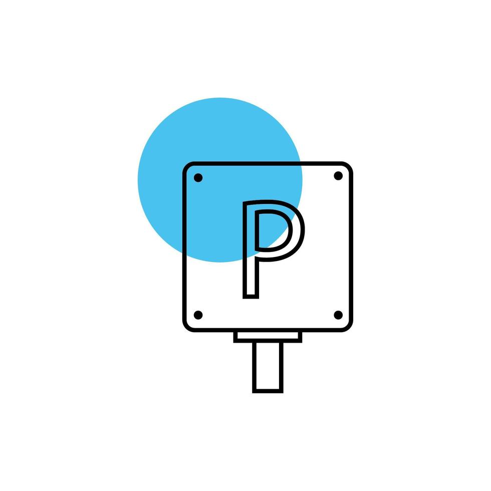 parkeren verkeerslicht geïsoleerde pictogram vector