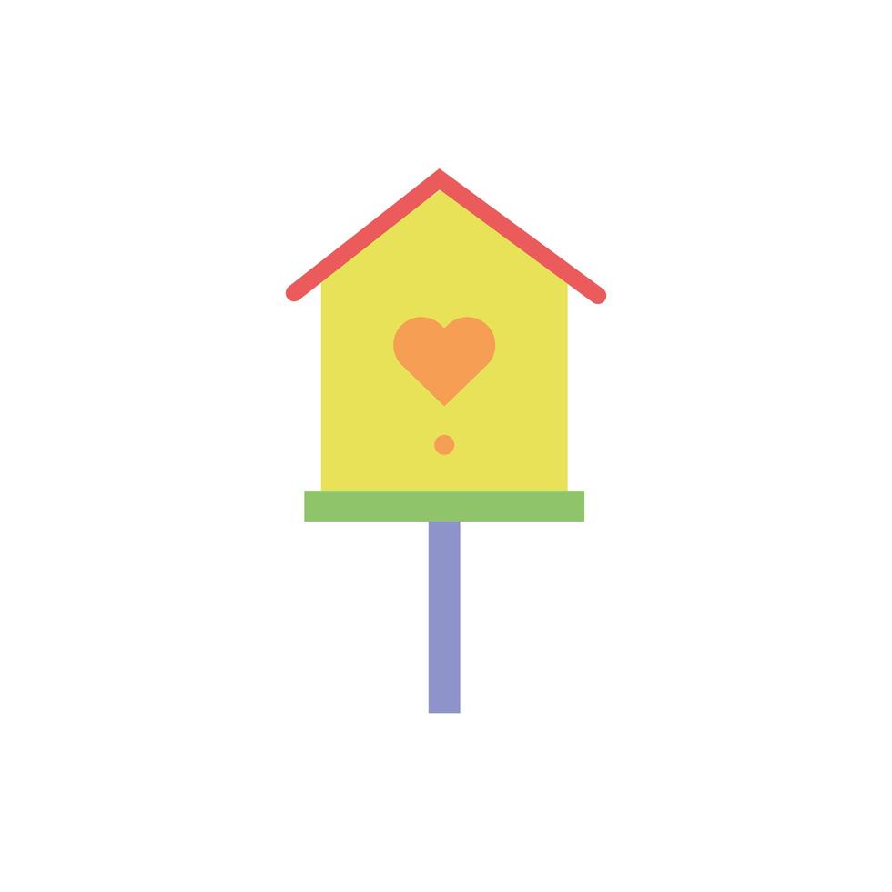 vogel huis houten geïsoleerd pictogram vector